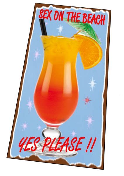 retro sex on the beach cocktail metal sign modern print made to look aged and vintage the