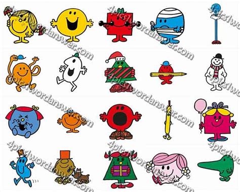 100 Pics Mr Men Answers 4 Pics 1 Word Daily Puzzle Answers