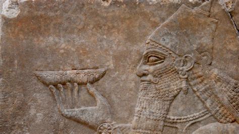 Relief Of Ashurnasirpal Ii Holding Bowl Kalhu Iraq Pid000059