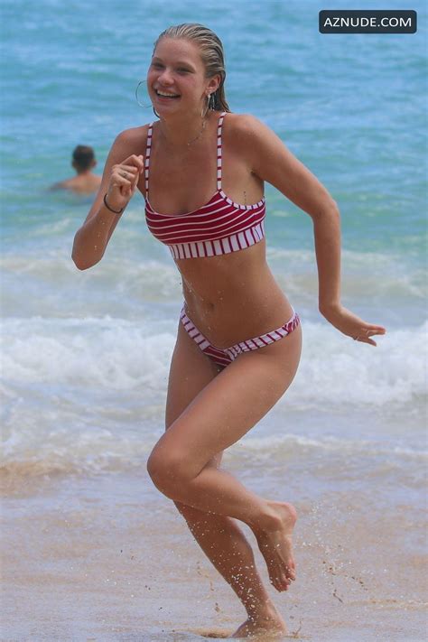 Josie Canseco Scorches The Hawaiian Sand In A Tiny Striped Bikini Aznude