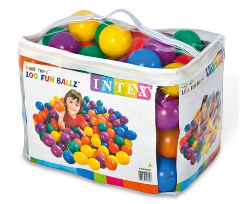 Intex Fun Ballz 100 Multi Colored 3 Inch Plastic Balls For Ages 2 And