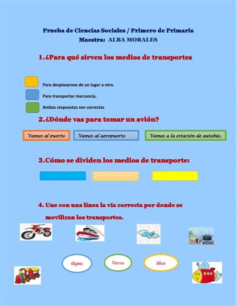 Ejercicio De Los Medios De Transportes Y V As De Comunicaci N