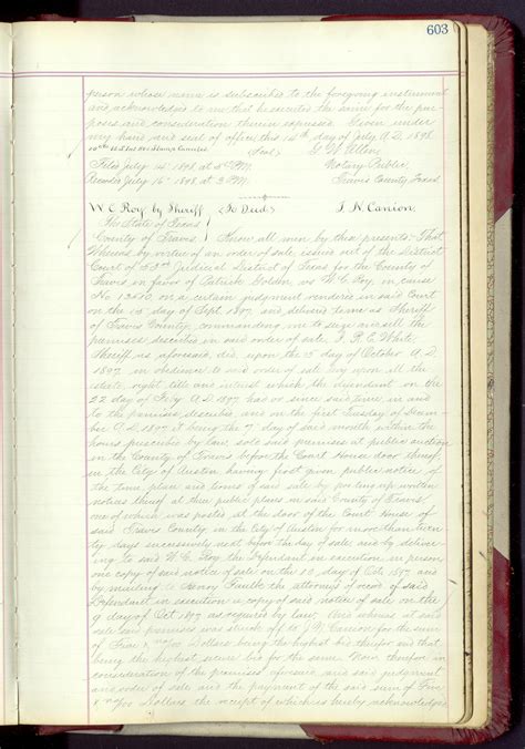 Travis County Deed Records: Deed Record 144 - Page 603 - The Portal to