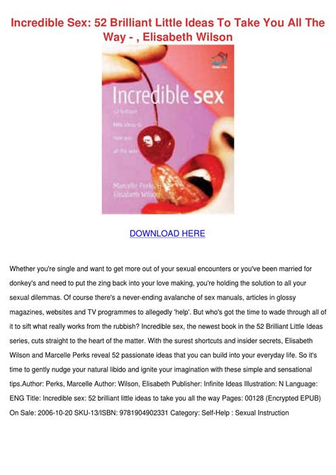 Incredible Sex 52 Brilliant Little Ideas To T By Jodygoode Issuu