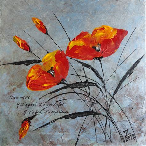 Abstract Flower Painting Acrylic Poppy Flower Painting Poppy Drawing Abstract Poppies