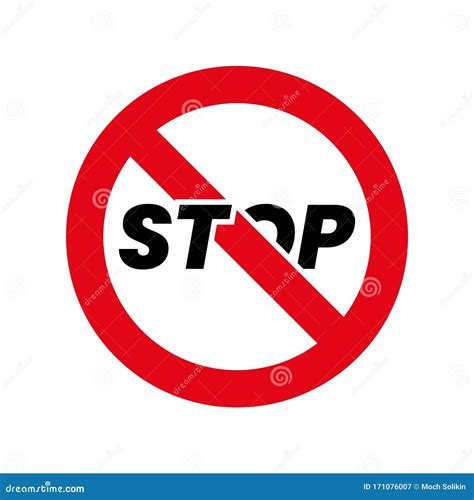 Red Stop Sign Icon For Applications And Websites Stock Vector