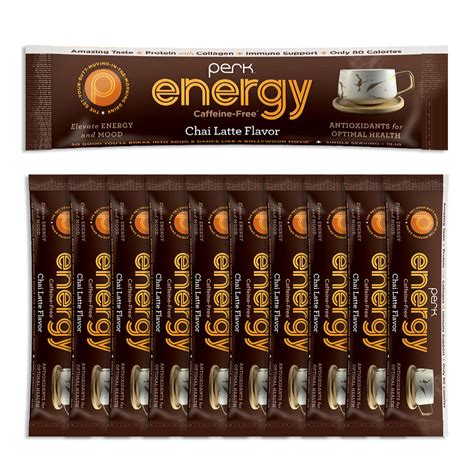 Energy Original Caffeine Free Chai Latte 10 Stick Packs Perk Energy