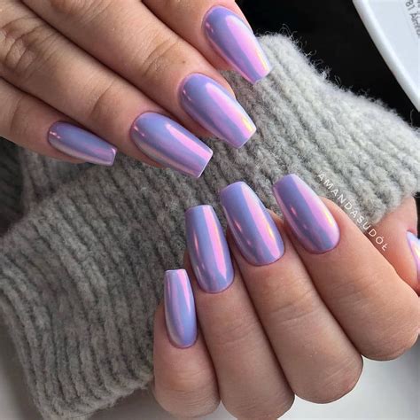 Amazing And Fascinating Duo Chrome Nails In Lilac And Pink By Amanda