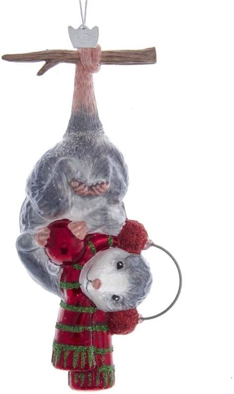 Hanging Christmas Opossum Glass Ornament Winterwood Gift Christmas