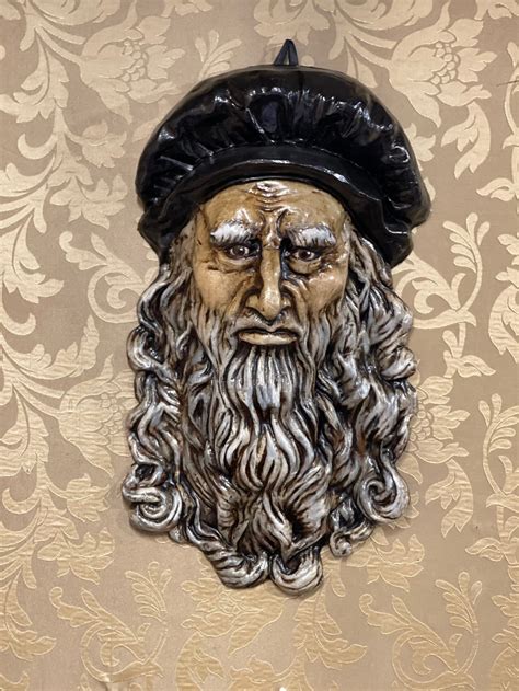 Leonardo Da Vinci Papier Mache Mask Made Entirely By Hand And Etsy