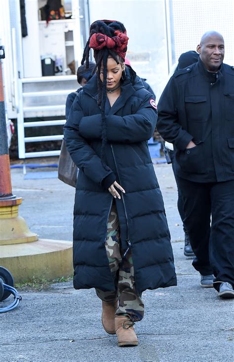 Rihannas Wintertime Puffer Coat Game Will Blow You Away Vogue