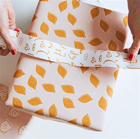 Amalfi Lemon Luxury Wrapping Paper By Abigail Warner