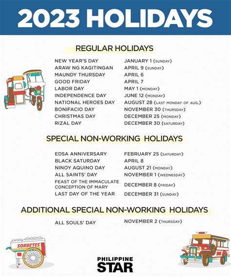 Philippine National Public Holidays 2023 Pelajaran