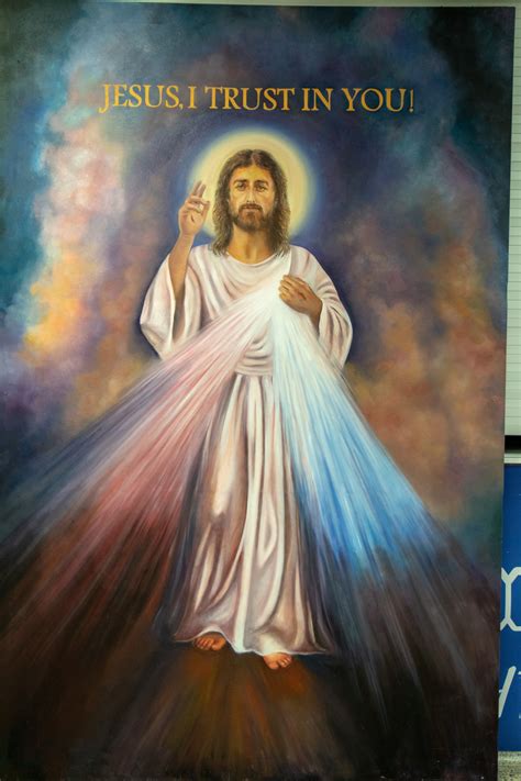 Marian Students Paint Divine Mercy Image Todays Catholic