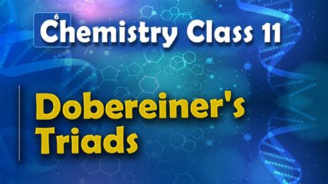 Dobereiner S Triads Periodic Table Chemistry Class 11 YouTube
