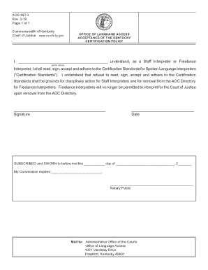 Form Ky Aoc Int Fill Online Printable Fillable Blank Hot Sex Picture