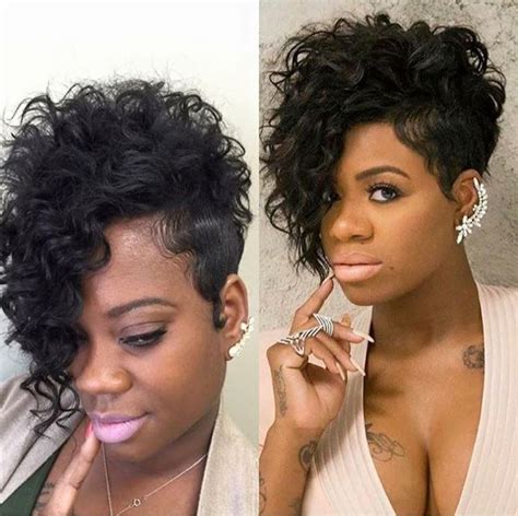 Using this quick weave technique is especially easy to do and very stylish, as you are able to try shorter hairstyles without the permanence of cutting your own hair. Love this look on Fantasia … | Sew in hairstyles, Short ...