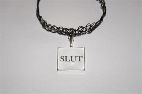 Slut Word Black Pvc Choker Necklace Jewellery Cheating Hotwife