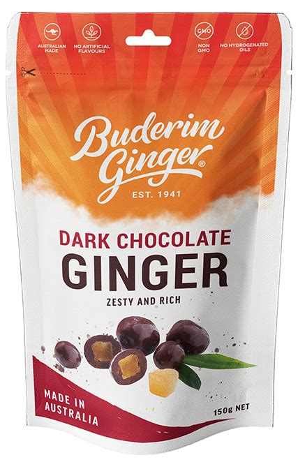 Buderim Ginger Dark Chocolate 150g 3p
