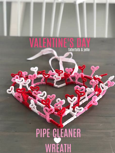 Valentines Day Heart Pipe Cleaner Wreath With Items From The Dollar Store