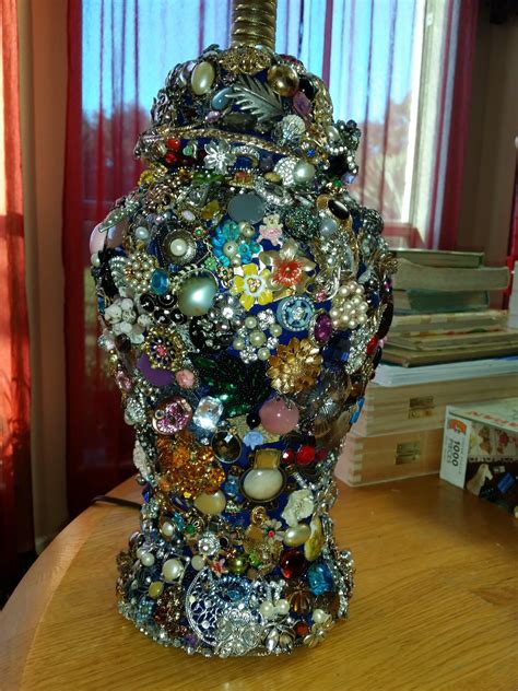 Repurposed Jewelry Lamp By Jannice Costume Jewelry Crafts Vintage