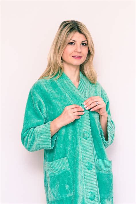 Button Front Chenille Robe With Ribbed Details Plus Size Robes Robe
