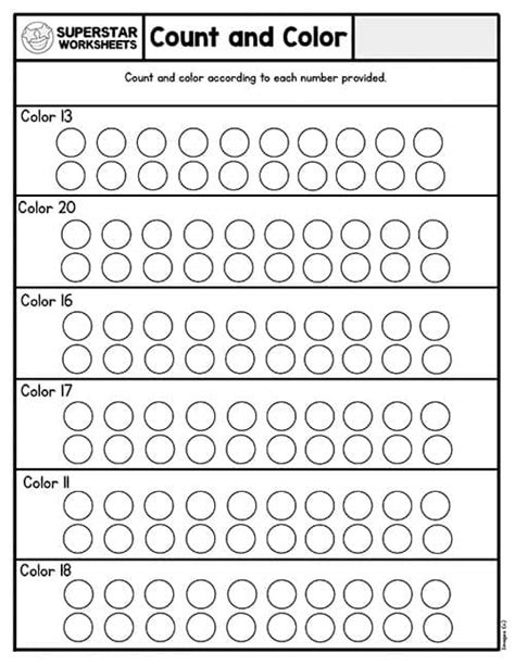 Kindergarten Counting Worksheets Superstar Worksheets