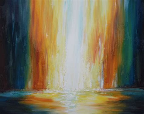 Abstract Waterfall Painting Into The Light Abstract