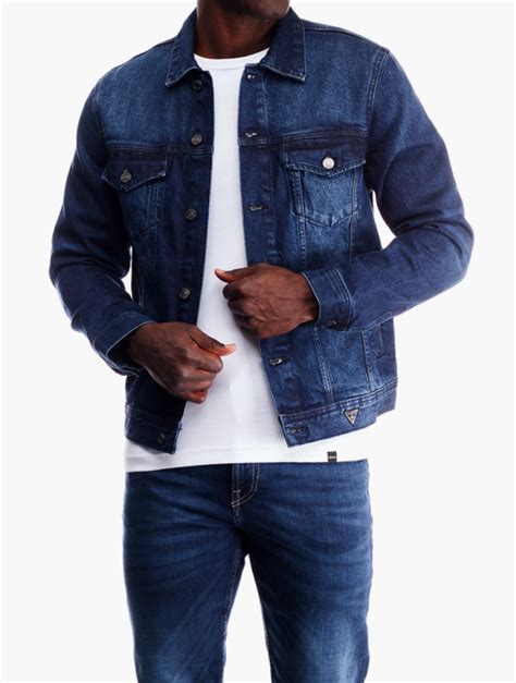 MyRunway Shop GUESS Mid Wash Dillon Denim Jacket For Men From