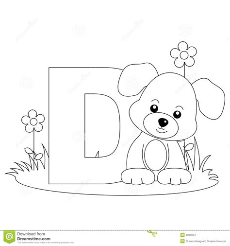 The best free, printable alphabet coloring pages! Animal Alphabet D Coloring Page Stock Vector ...