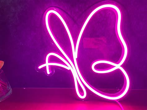 Butterfly Led Neon Signgorgeous Home Decorationcustom Wall Etsy