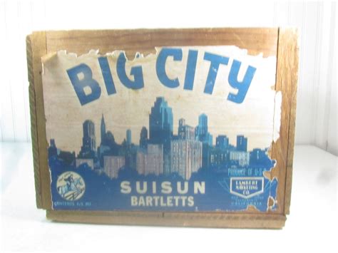 Big City Suisun Bartletts Wood crate Lambert Wood Crate wood | Etsy | Vintage wood box, Wood 