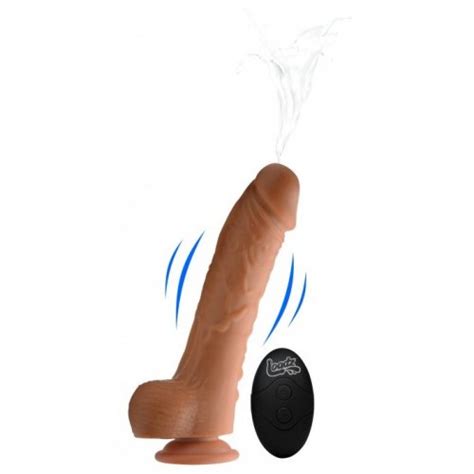 Loadz Vibrating Squirting 8 5 Dildo With Remote Control Caramel