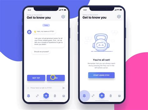 Mochat app on android helps users clone and run multiple social and game accounts online simultaneously on 1 phone to separate work and life. Fitness app chatbot ui ux by Virgil Pana on Dribbble
