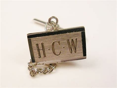 Vintage Tie Tack Pin Sterling Silver Initials H C W Etsy