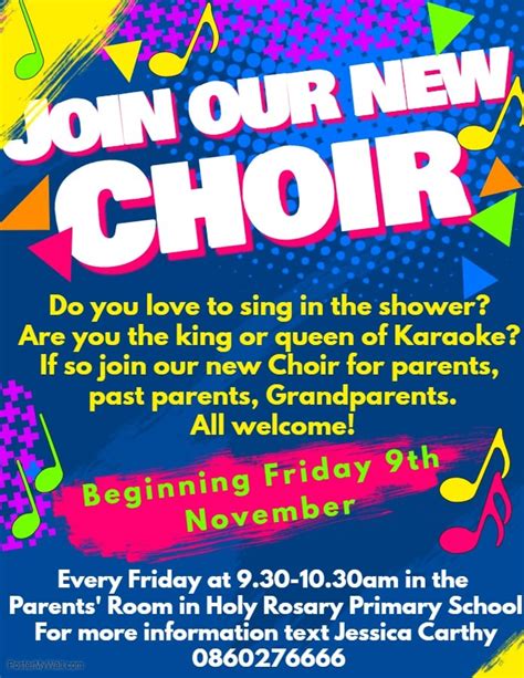Choir Poster 1 Holy Rosary Primary Schoolholy Rosary Primary School