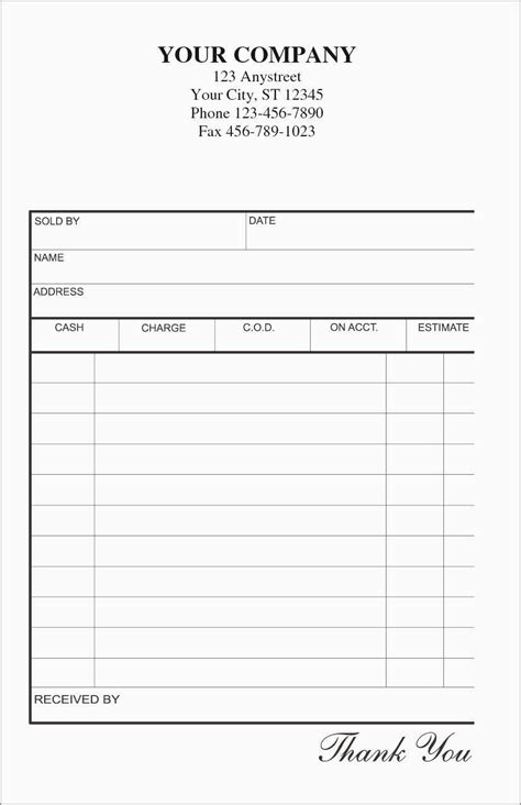 Free Printable Blank Receipt Form Free Printable