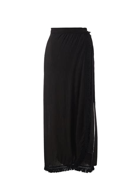 Melissa Odabash Lily Black Tassel Wrap Skirt Official Website
