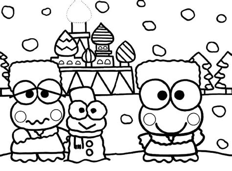 Kawaii is japanese for tiny, cute and since one of the only bag colors left at the party store was green, keroppi was the next logical choice for. Kero Kero Keroppi In Russia Coloring Pages : Kids Play ...