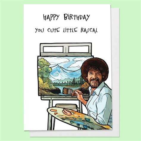 Bob Ross Happy Birthday You Cute Little Rascal Quirky Etsy