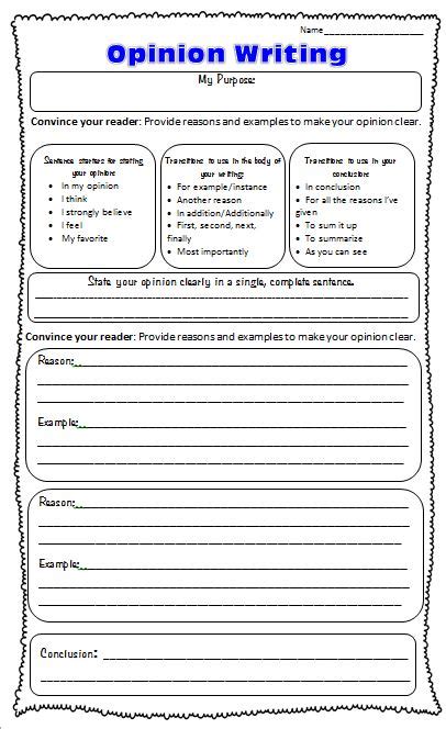 Graphic Organizers For Opinion Writing Scholastic