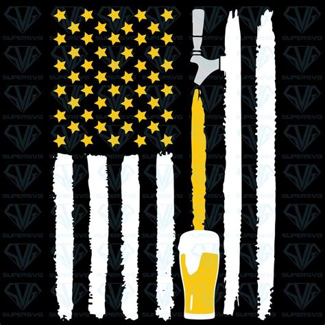 Craft Beer American Flag Usa 4th July Brewery Svg Files For Silhouette