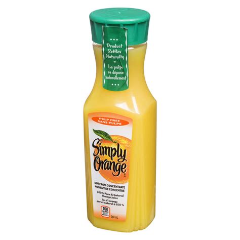 Simply Orange 100 Pure And Natural Orange Juice Pulp Free 340 Ml