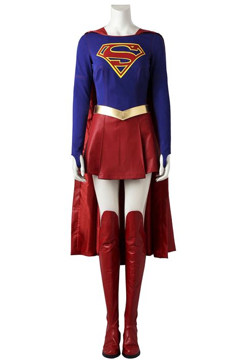 Superwoman Red Cape Halloween Superhero Clothing Supergirl Kara Zor El