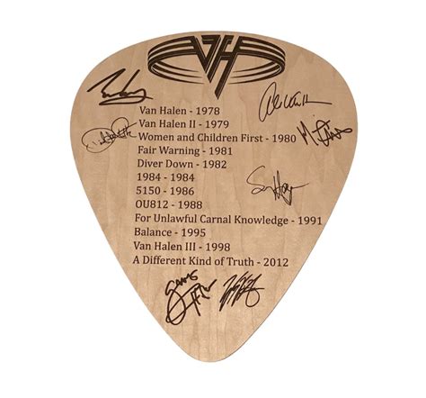 Van Halen Jumbo Guitar Pick With Discography And Facsimile Etsy