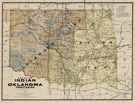 Map Of The Indian And Oklahoma Territories 1894 Compiled