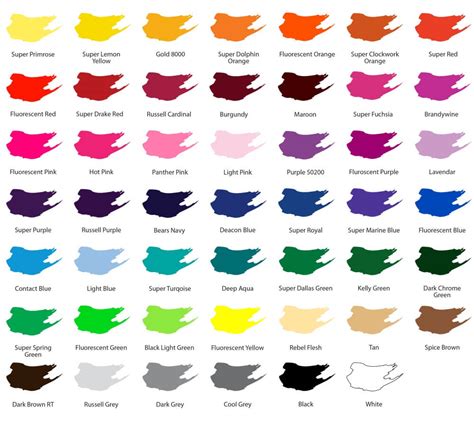 Screen Printing Ink Colors