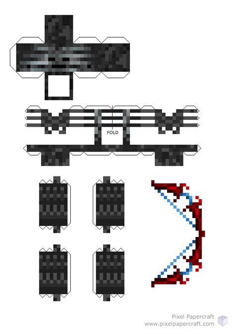 Pixel Papercraft Wither Skeleton And Wither Skeleton Archer