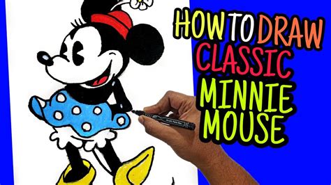 How To Draw Classic Minnie Mouse Youtube