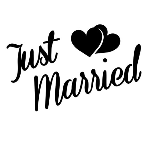 Just Married Quarter Mark Stencil For Glitter Tattoos For Horses